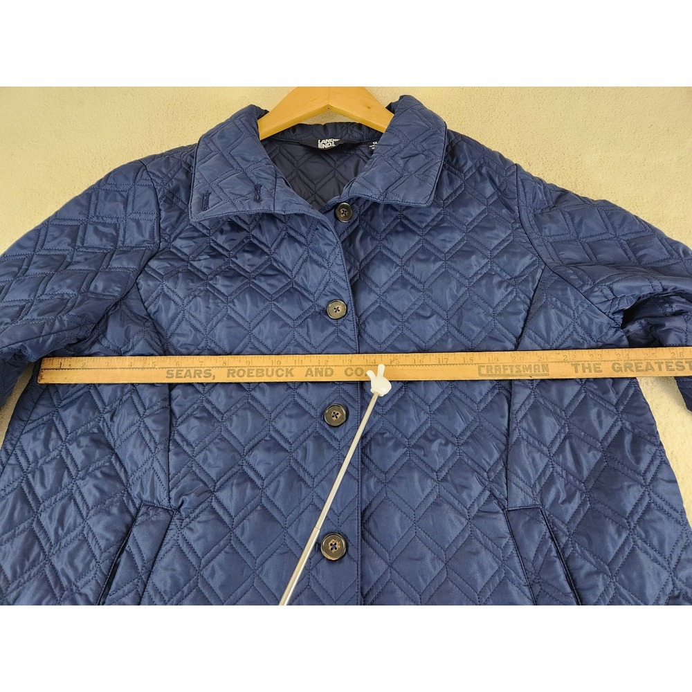 Women's Plus Size Lands End Navy Quilted Jacket Lightweight Fall Spring Size 1X - Picture 6 of 8